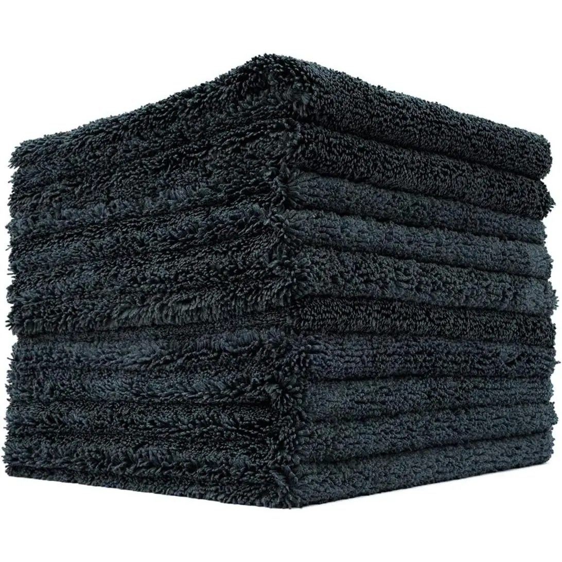 - Creature Edgeless Auto Detailing Towels (10-Pack) Professional 70/30 Blend, Dual-Pile Plush Microfiber, Buffing & Polishing, 420gsm, 16in x 16in, Black