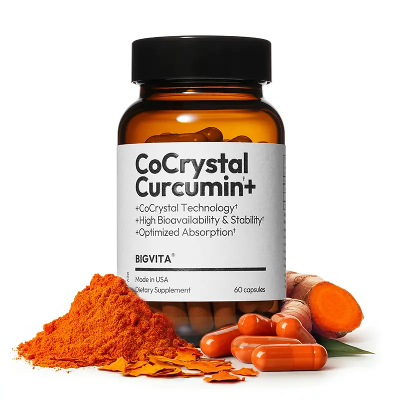 BIGVITA CoCrystal Curcumin+ | 60x Absorption with Cocrysta Curcumin & L-Carnitine | Dietary Supplement for Gut Health & Inflammation Support, Daily Wellness