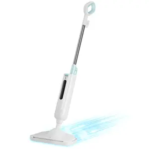 Steam Mop for Floor Cleaning - Lightweight Floor Steamer Cleaner for Hardwood, Tile, Laminate Floors & Carpet - 2 Washable Pads, Fast Heating - Ideal for Home, Kitchen, BathroomWhite Green