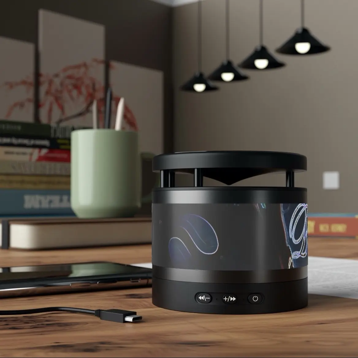 Cicada Striker Metal Bluetooth Speaker and Wireless Charging Pad for Smartphones