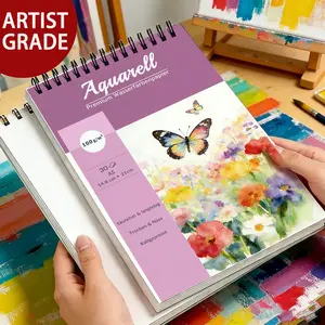 Watercolor Paper Pad - 100gsm A5/a4 Spiral Bound, 30 Sheets, Acid-Free Archival Quality, Butterfly Cover, Ideal for Artists Students