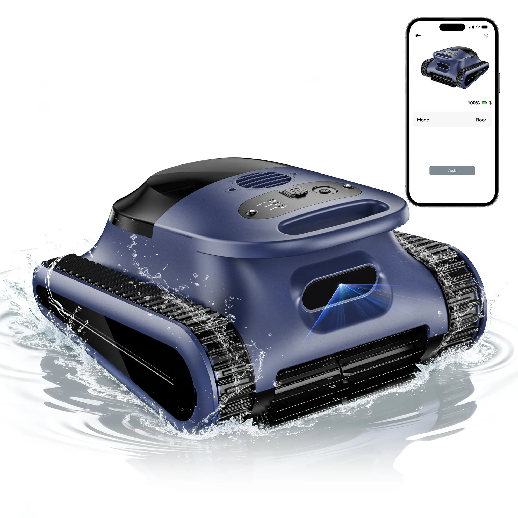 2026 AI Robotic Pool Vacuum Cleaner | 180W Brushless Motor, Precision Obstacle Avoidance, 50000Pa Suction, Wall & Waterline Cleaning, 3 Modes for Pools Up to 2600 Sq.Ft (Navy Blue) #summerwins #DealsForYouDays