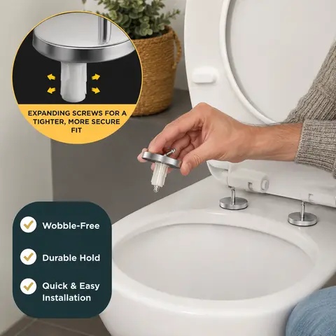 2 Counts, Universal Toilet Seat Expansion Screw Bolts, Thickened Stainless Steel, Easy to Install