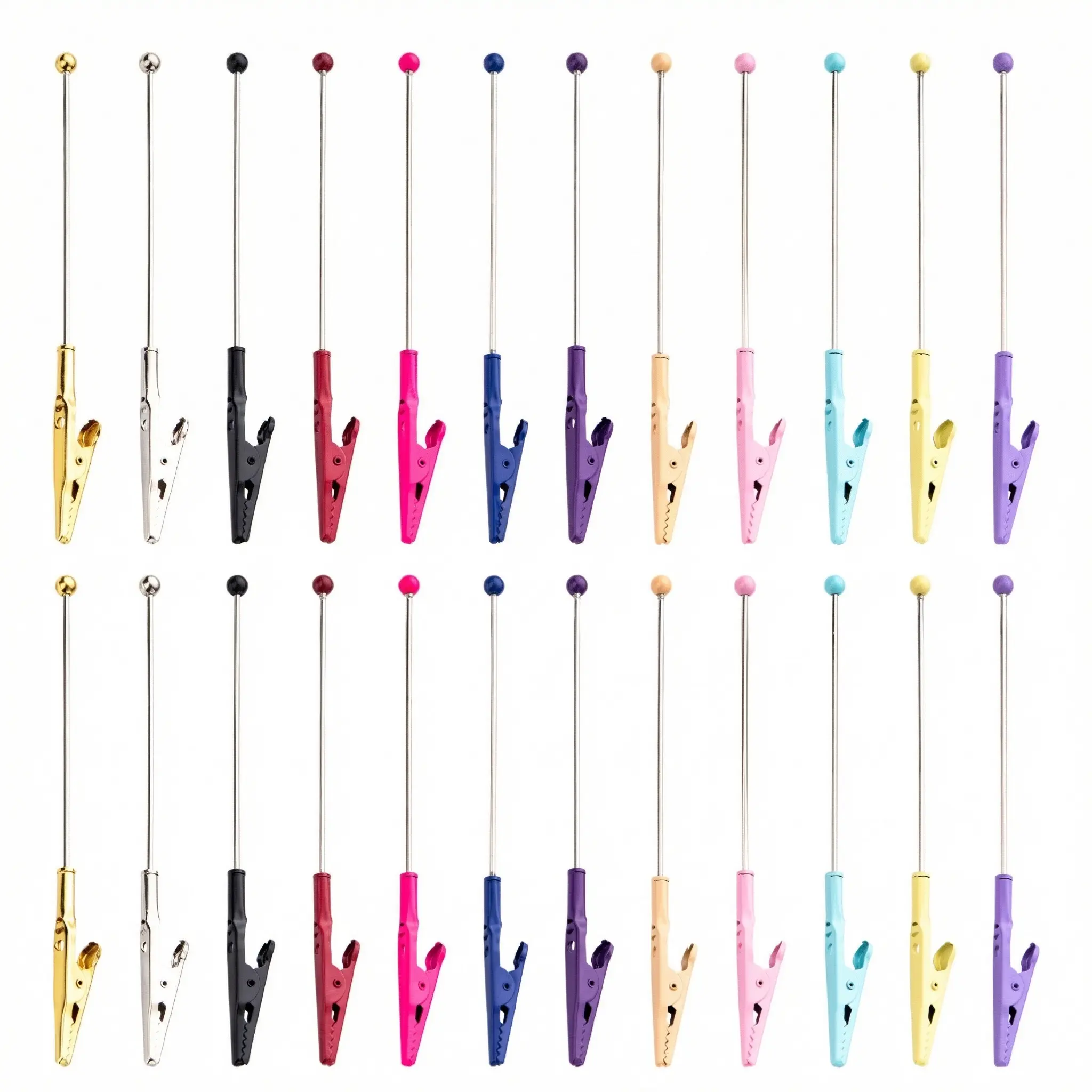 5/10 pcs Beadable Picture Clips, Mixed Color, 5.3 inch/135mm Metal Wire Alligator Photo Clips for Picture Note Menu Memo DIY Decor Crafts