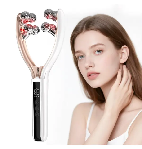 Microcurrent V-Face Sculpting Roller, RF Facial Massager for Lifting and Contouring, Wireless Portable Device for Skin Tightening & Puffiness Relief, Ideal Beauty Gift