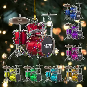 Personalized Drum Ornament - Christmas Decor for Drum Players (DR9)