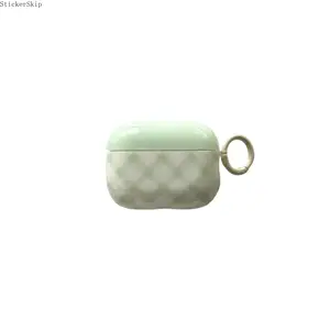 2026 Light Green Rhombus AirPods Case – Glossy Geometric Pattern Protective Cover, Anti-Scratch Shockproof Earbuds Case, Wireless Charging Compatible for AirPods 1/2/3/4/Pro/Pro 2