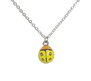 Dainty Yellow Ladybug Necklace