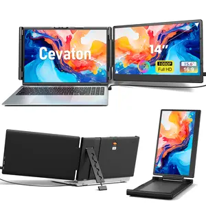 【TikTokShopSpringGlowUp】Cevaton 14" FHD 1080P IPS Single Screen Laptop Extender Portable Monitor for 13.3"-17" Laptops Auto-Adjust Width Plug & Play for MacOS/Wins/Chrome/Dex
