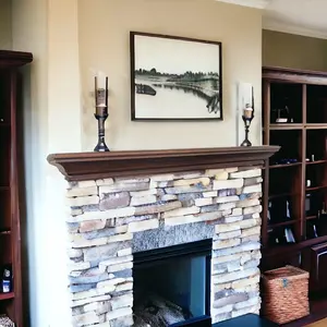 48"60"Rustic Wood Fireplace Mantel | Wall-Mounted & Floating Shelf