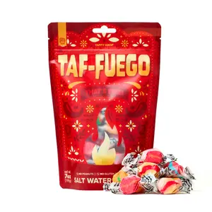 Taffy Shop, SPICY Taf-Fuego Salt Water Taffy Bag (7oz) - Gourmet Soft, Spicy and Chewy Candy
