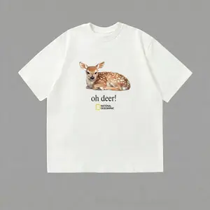 Oh Deer! Fawn Graphic T-Shirt 90s Vintage Retro Funny National Geographic Animal Lover Ocean Lover Aesthetic Gift Cute Sea Tee Natural Inspired Y2K Streetwear