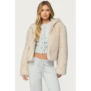 Beyonca Hooded Faux Fur Jacket