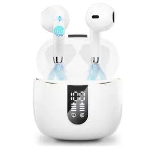 2024 Wireless Earbuds Bluetooth 5.3 – 40H Playtime, ENC Noise Cancelling Mics, Dual LED Display, IP7 Waterproof Earphones for Android & iPhone (White)