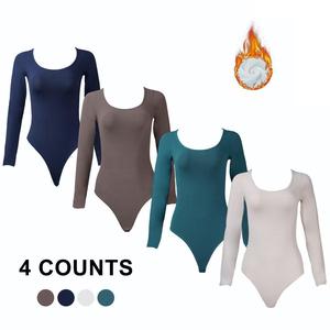 Two-Pack Breathable Comfort Bodysuit Jumpsuit Square Fitness Shapewear Undershirt for Effortless Style Skirts Casual Seamless Womenswear body shapewear Chic Gym Compression Fabric Stretchy Nylon