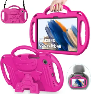 Galaxy Tab A8 10.5 Case 2022  Case (SM-X200/X205/X207), with Strap, Light Weight Shock Proof Handle Stand Case for  Galaxy Tab A8 10.5 Inch 2022, Rose