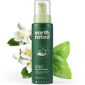 Earth Rated | No-Rinse Dog Shampoo 7 oz - White Tea & Basil Scent, Convenient Waterless Formula for All Coat Types, Refreshing Scent
