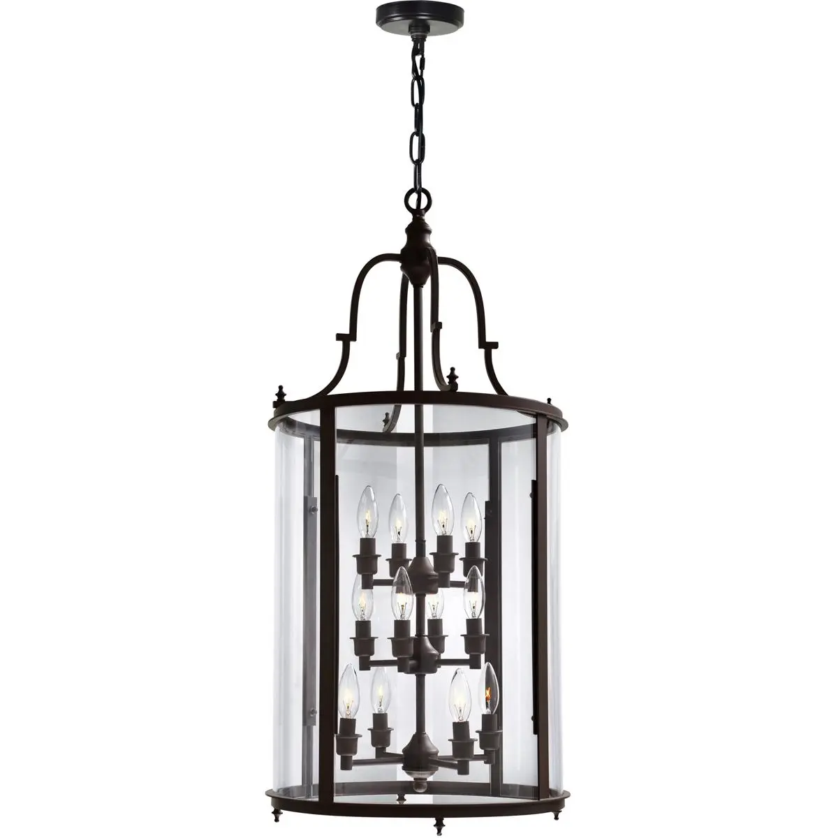 CWI Lighting Desire 12 Light 17 inch Oil Rubbed Bronze Drum Shade Chandelier Ceiling Light 9809P17-12-109-A