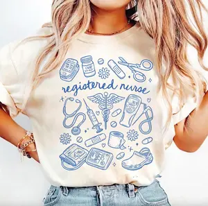 Registered Nurse T-Shirt, Hand Drawn Doodle Tee, RN Apparel, Medical Sweatshirt, Nursing Shirt, Nurse Gifts, Nurse Hoodie, Casual Unisex For Women Men