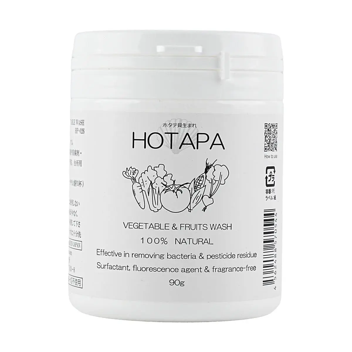 HOTAPA Japan Natural Shell Powder for Fruit & Vegetable Wash - Removes Pesticide Residues, 90g