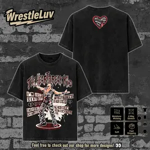 HBK Shawn Michaels Washed T-Shirt V2 Wrestling Shirt WWE Fans WWE Tee Menswear Cotton Crewneck American Made Acid Washed 100% Cotton