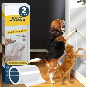 &  Scratch Door r w/Utility  - 2Pack 60x8 Clear Wall r for Pet  - Sticky and Self-Adhesive Deterrent Vinyl Surface - Easy Customization & Installation