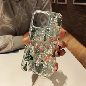 Fir Christmas Tree Aesthetic Clear Phone Case for iPhone 16 11 15 14 13 12 Pro Max XR Plus Case Transparent Phone Cover Cute Christmas Gifts for Women Men Mom Dad