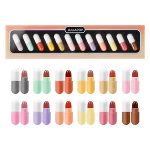 Cynthia Mega Mini Lipstick Set - Capsules Matte Lipstick, Waterproof, Long Lasting, 12-Piece Lip Gloss Blend for Women - Glossy Makeup Gloss