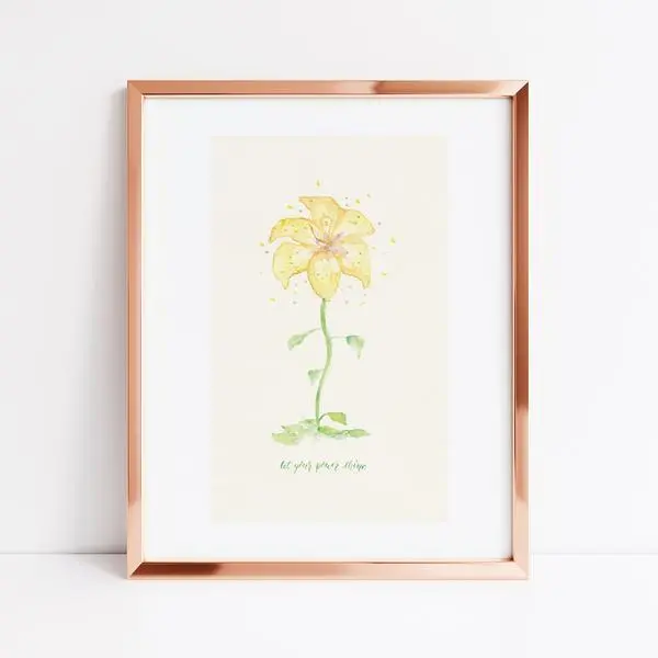Tangled Flower Power Vintage Art Print - Rapunzel Poster For Fans