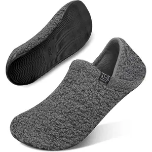 Cozy Fires Plush Slippers for All - Soft, Non-Slip Rubber Sole Slipper Socks in Various Colors for Home, Travel & Outdoor Use - Comfortable/Stylish/Street Style, Ideal for Fall/Winter, Indoor/Outdoor Footwear