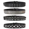 Unisex PU Leather Punk Styling Cross Belt - 4 Punk Styles, Double-Breasted 5-Pointed Star Rivets, Exquisite Design Leather Belt for Men's Women's Fashion Clothing Accessories