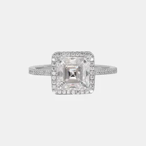 【182】QuicklyDelivery，NOBonus-Elysia 2.5 Carat Asscher Cut Synthetic Moissanite Ring – Fashionable Wedding/Engagement Jewelry for Women