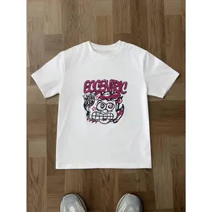 1pc Boys' Cartoon Skull Print T-Shirt with Edgy Gothic Lettering & Spooky Face Design - Short Sleeve Round Neck Casual Tee for 3-13 Years Old, Halloween Party Outfit, Casual Attire, All-Season Comfort, Easy Care ( Base, Random Graphic)