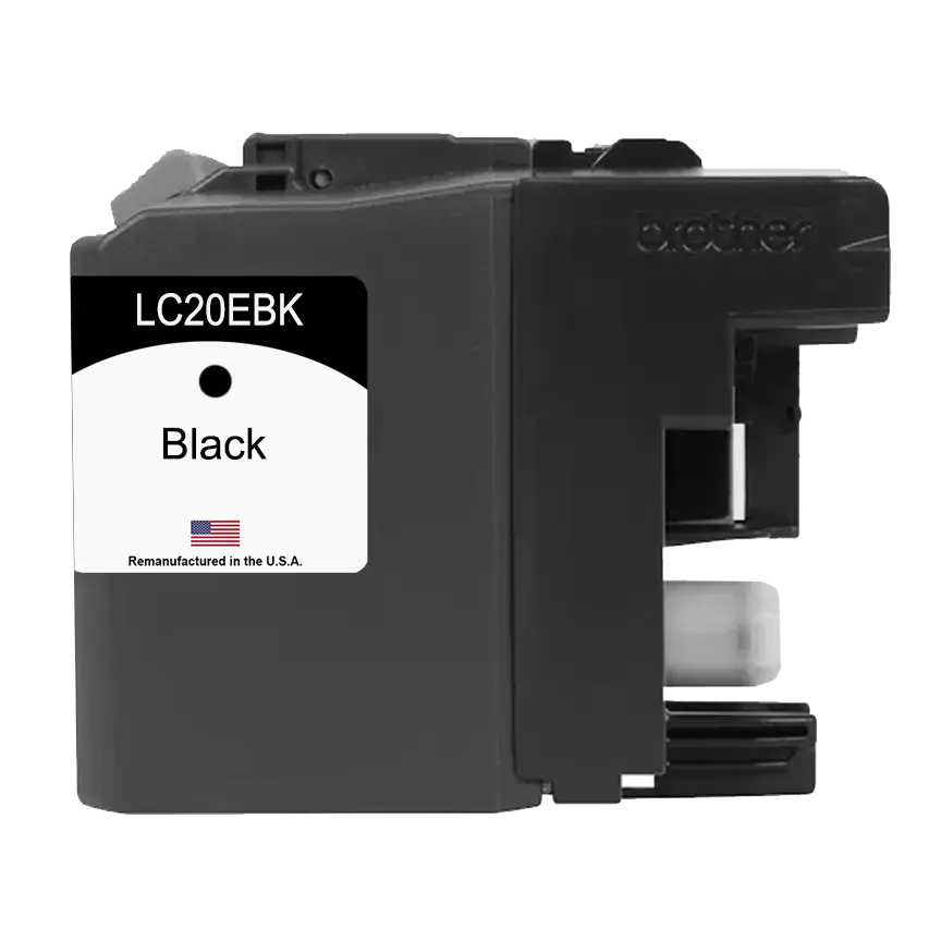 Remanufactured for Brother LC20EBK Black Ink Cartridge