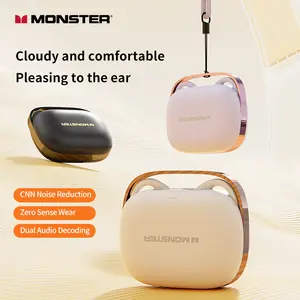 Monster AC520 Ear Buds,Cat Ear Design with Noise Isolation,155 Hours Play Time Wireless Headphones Bluetooth 6.0, IPX5 Water and Sweat Resistant Wireless Headphones, Gifts for Men and Women Audio Earbud Headset Electronic,Perfect Gift