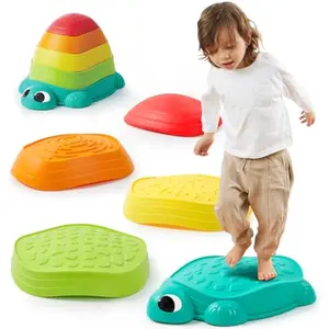 5 Pcs Turtle Balance Stepping Stones, Kids Turtle Path Jumping Stones, Toddler Obstacle Course Coordination Game Toys Indoor or Outdoor Play for Kids Aged 3+