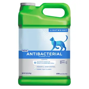 Antibacterial Lightweight Clumping Cat Litter with Powerful Odor Control, Kills 99.9% of Odor-Causing Bacteria, Scented, 12 lb