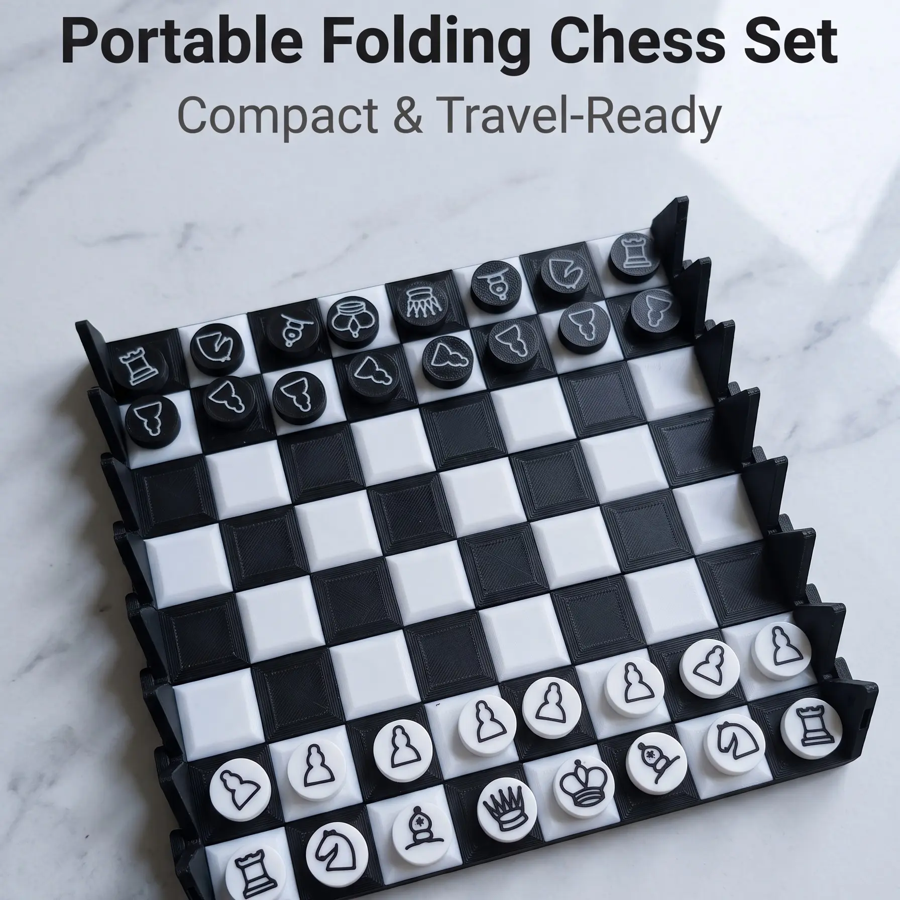 Rollable Chessboard, Portable Chess Game for Family Game Nights & Casual Play