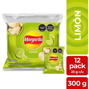 Papitas Margarita Limon - Lime Flavored Chips - Colombian Crispy Potato Chips with Lime Flavor - Latin Lime Flavored Crunchy Chips
