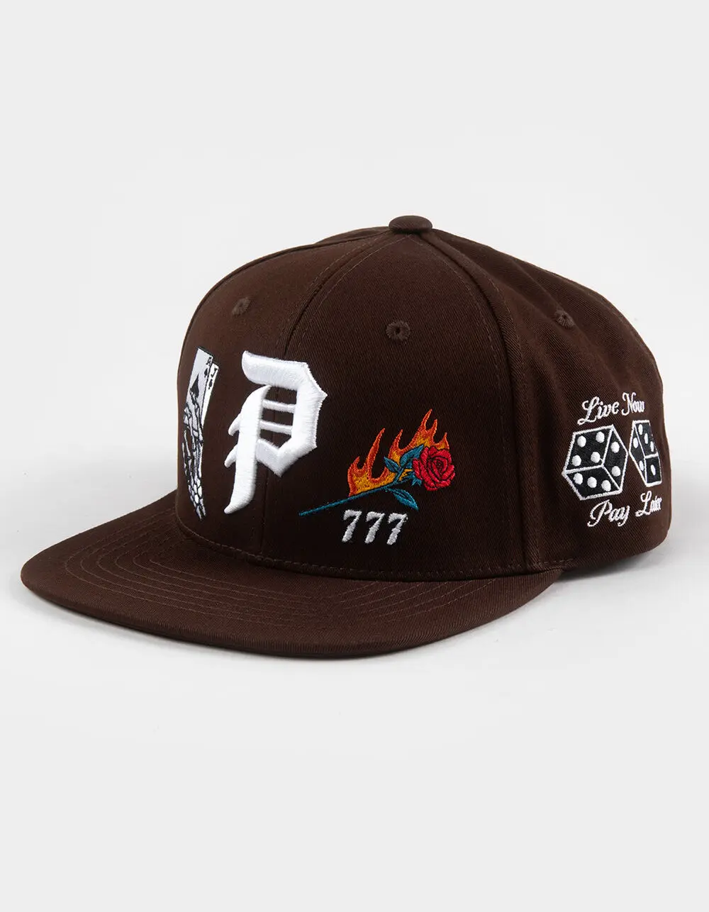 PRIMITIVE  Mens Blackjack Snapback Hat, Brown
