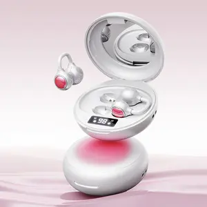 CHENRUIDA M156 Gradient Color Makeup Mirror Earbuds, Clip-on Wireless Bluetooth Earphones with Built-in Makeup Mirror, Suitable for Outdoor Touch-ups, Ultra-long Battery Life, Leak-proof Spatial Audio Technology, High-definition Sound Quality
