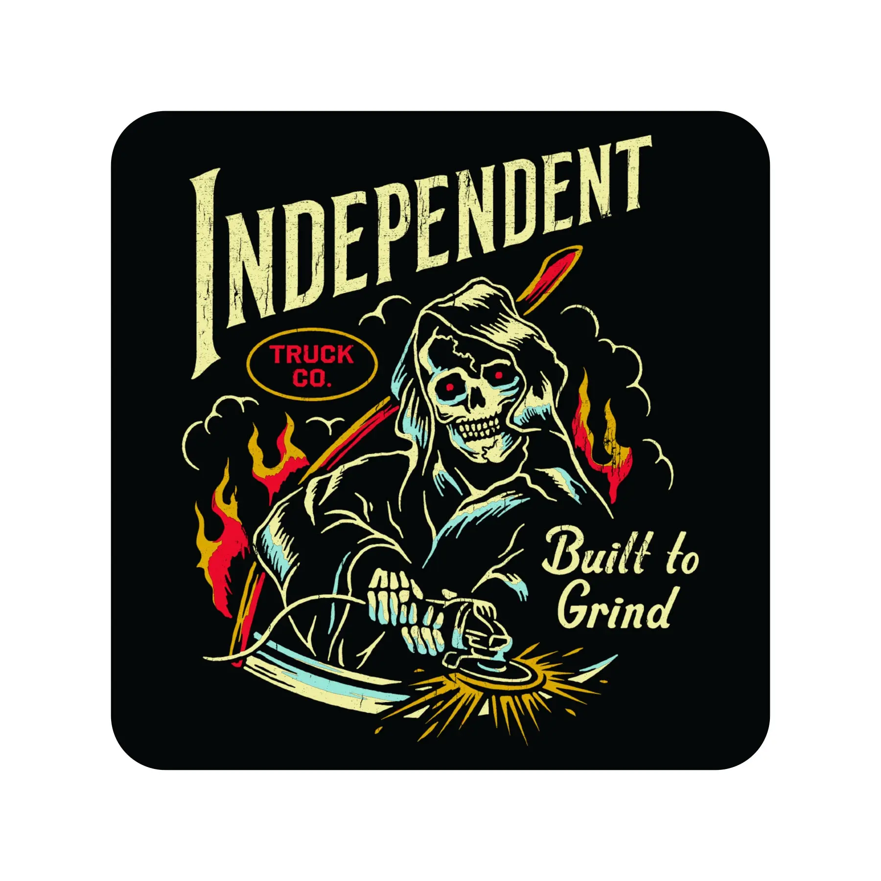 6 in x 6 in Built to Grind Car Stickers - 5-Pack Independent Logo Graphic Art Vehicle Decor, Truck Accessories Exterior Accessories for Truck Enthusiasts, 6"X6"
