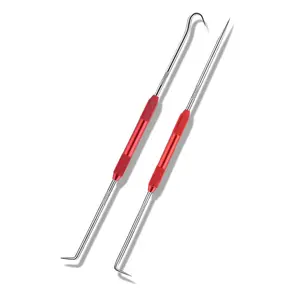 2PCS Carbon-Steel Hook Tool and Pick Set, Precision Straight 90° Tip 45° Tip Full Hook Scriber Fittings, Universal O Ring Pick Set and Hook Tool Car Accessories Fit for Most Cars