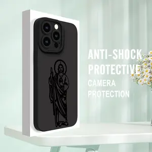 [360 Degree Full Protection Case] Protect Your Phone Soft Phone Case with Saint Judas Pattern UV Printing Matte Phone Cover 360 Degree Full Protection for iPhone 11 12 13 14 15 16 Pro Max XR X/ XS 7 8 Plus SE Mini for Smartphone Best Gift