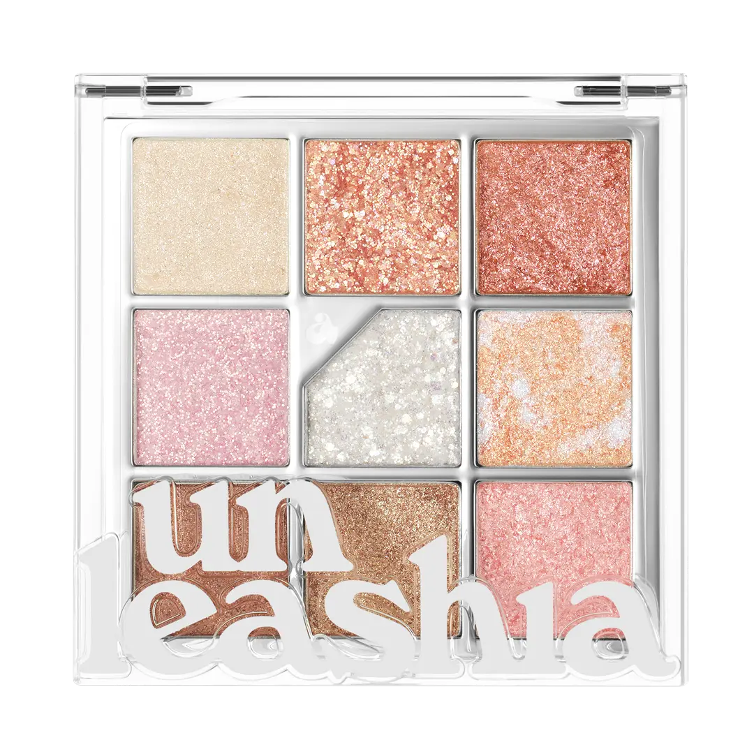 UNLEASHIA Glitterpedia Eye Palette No.1 All of Glitter | 9-Shade K-Beauty Glitter Eyeshadow | Cruelty-Free & Vegan