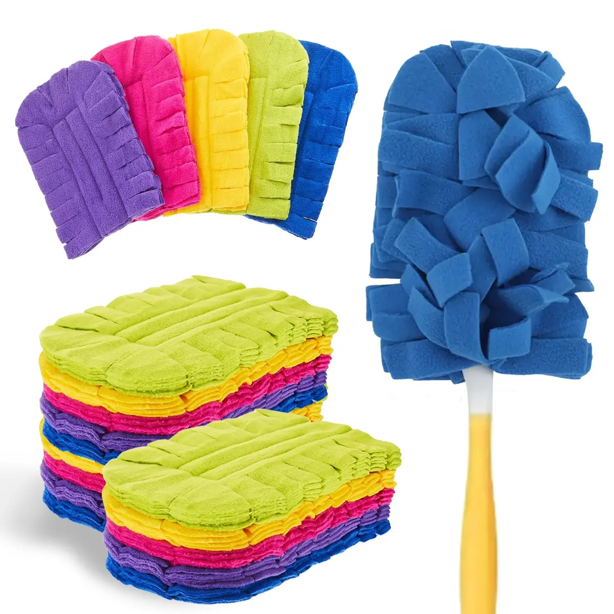 5-Pack Dusting Dusters, Electrostatic Dusting Brush Refill Heads, Swiffer-Compatible Duster Refills, Duster Replacement Head, Multiple Surfaces, Extra-Large Size for 360° All-Around Cleaning, 4x Microfiber Content, Cleaning Homes, Blinds, and Fans