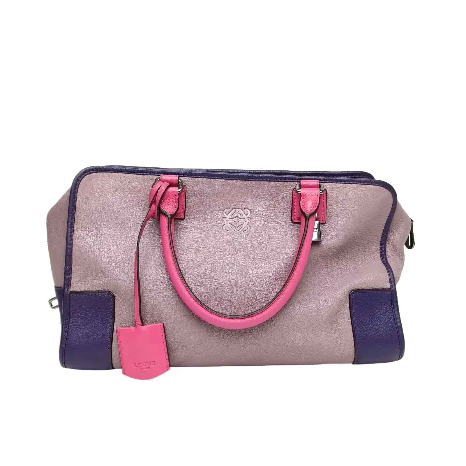 Pre-owned Loewe leather Tote Bags Color blocked Amazona 36 Bag Colorblock Calfskin P226664214