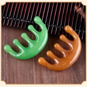 2Pack Head Meridian Massage Comb Face Neck Scalp Gua Sha Massager Facial Resin Wide Tooth Guasha Scraping Therapy Blood Body Massage Gift