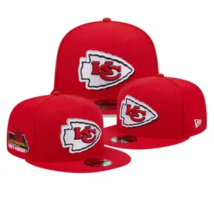 Kansas City Chiefs Flat Brim Snapback Cap – Premium Embroidered Red Football Hat, Adjustable Game Day Streetwear