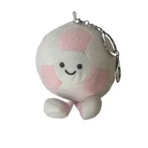 Pink and White Plush Soccer Ball